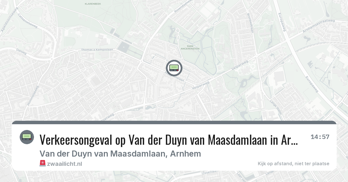 Verkeersongeval op Van der Duyn van Maasdamlaan in Arnhem — 29 apr 2026