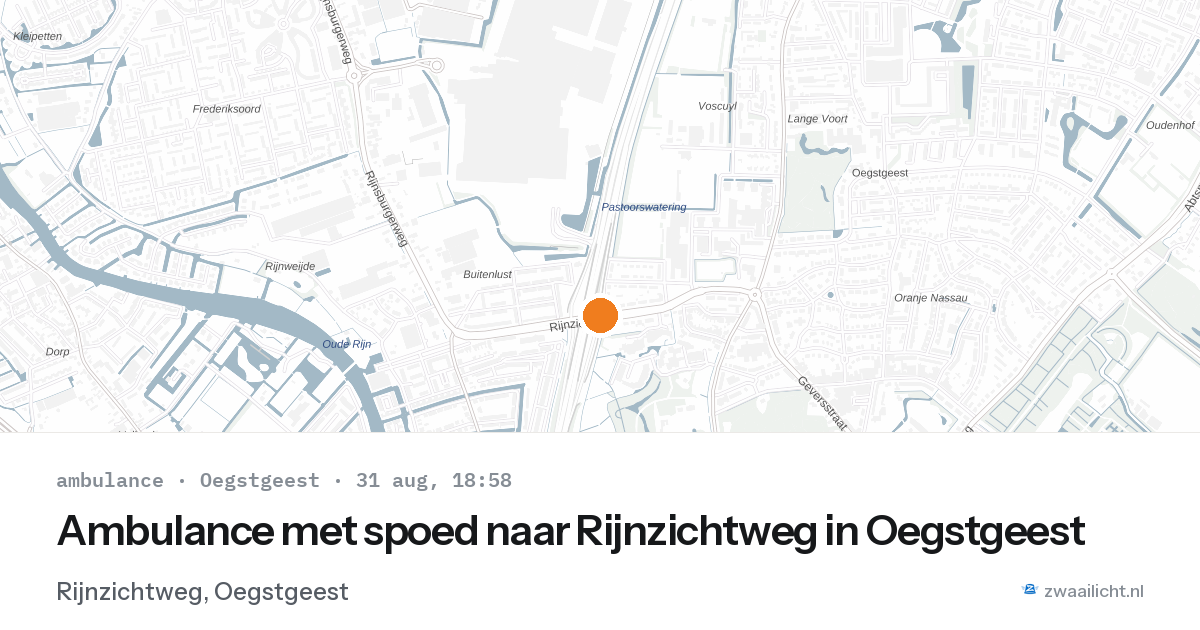 Ambulance met spoed naar Rijnzichtweg in Oegstgeest — 31 aug 2026