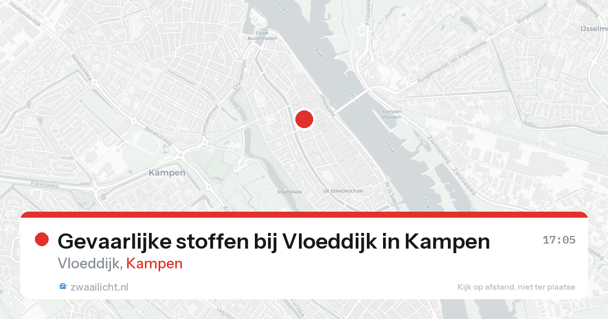 Gevaarlijke stoffen bij Vloeddijk in Kampen — 24 aug 2026