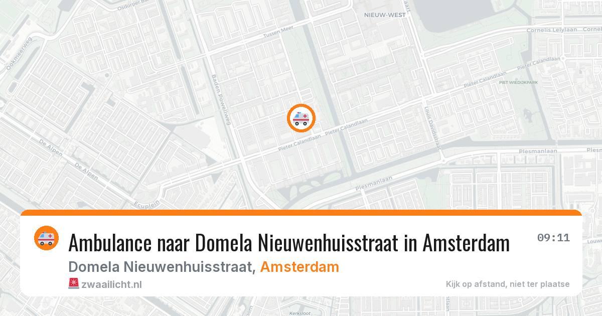 Ambulance naar Domela Nieuwenhuisstraat in Amsterdam — 20 jul 2026