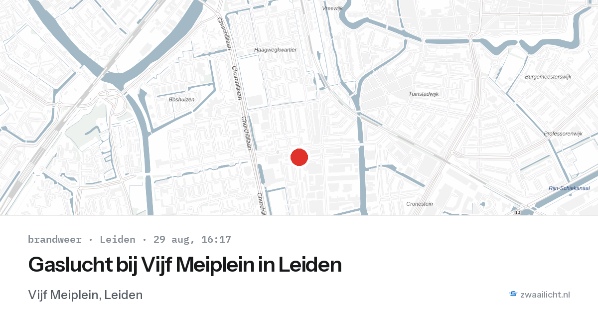 Gaslucht bij Vijf Meiplein in Leiden — 29 aug 2026