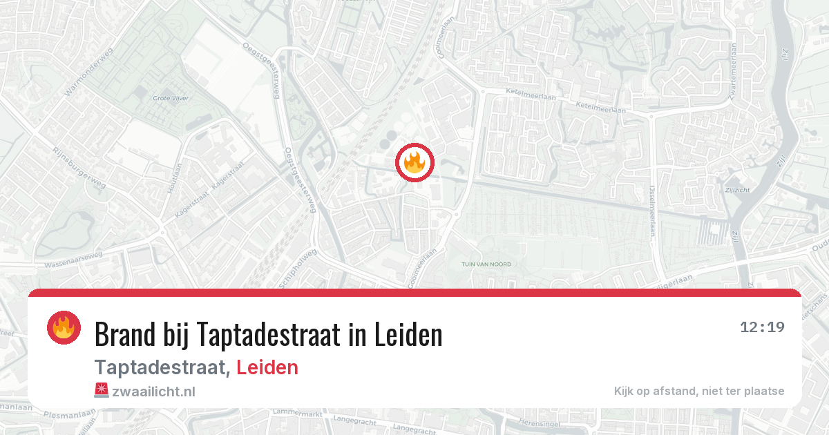 Brand bij Taptadestraat in Leiden — 7 aug 2026