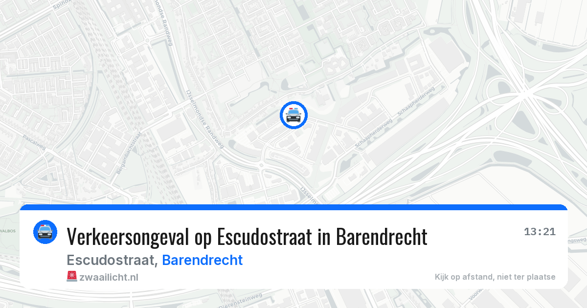 Verkeersongeval op Escudostraat in Barendrecht — 8 mei 2026