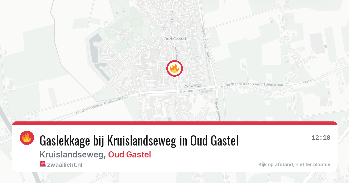 Gaslekkage bij Kruislandseweg in Oud Gastel — 6 jul 2026