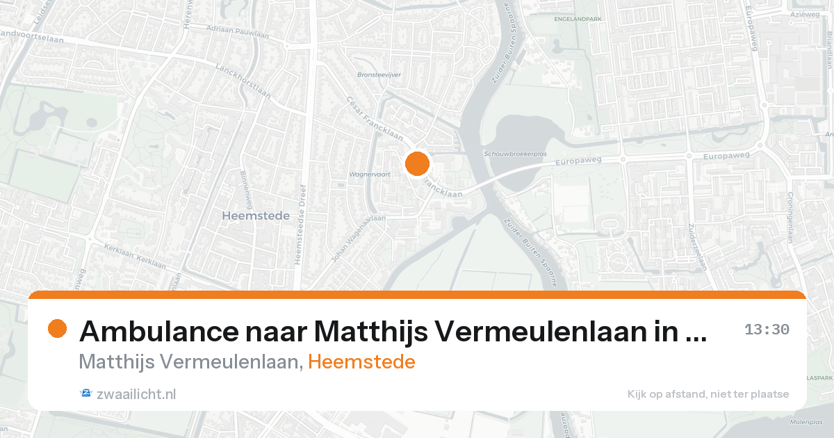 Ambulance naar Matthijs Vermeulenlaan in Heemstede — 1 jun 2026