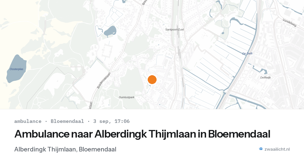 Ambulance naar Alberdingk Thijmlaan in Bloemendaal — 3 sep 2026