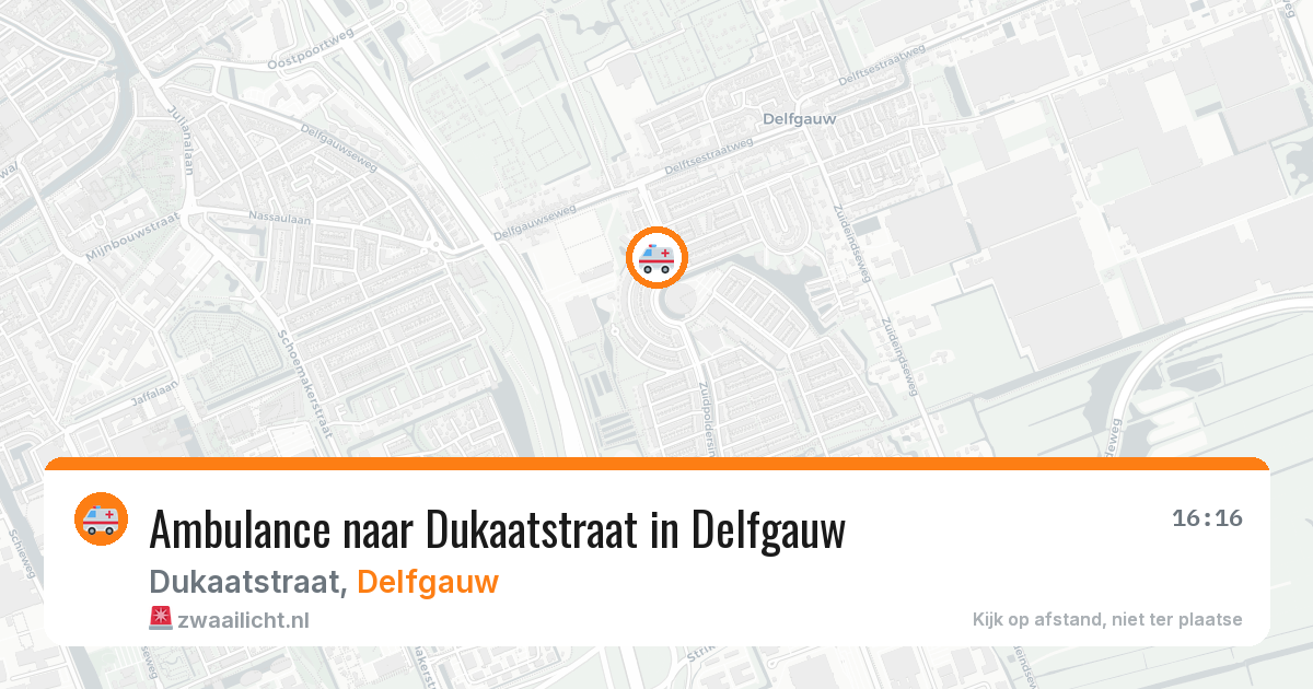 Ambulance naar Dukaatstraat in Delfgauw — 8 mrt 2026