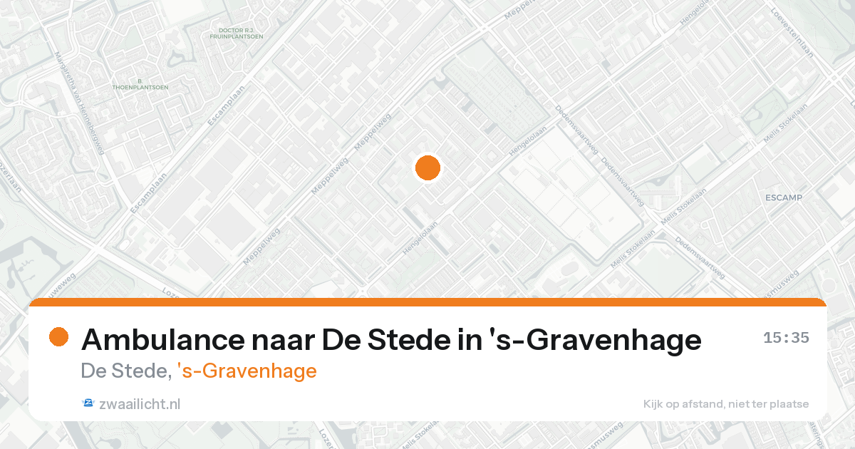 Ambulance naar De Stede in 's-Gravenhage — 15 aug 2026