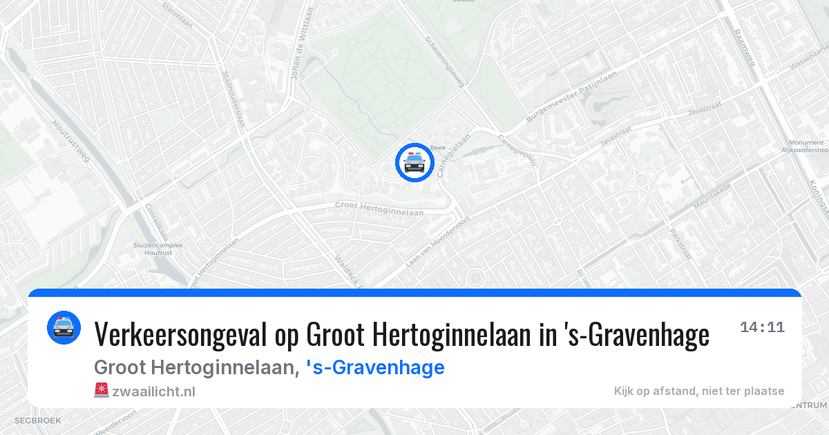 Verkeersongeval op Groot Hertoginnelaan in 's-Gravenhage — 21 jan 2026