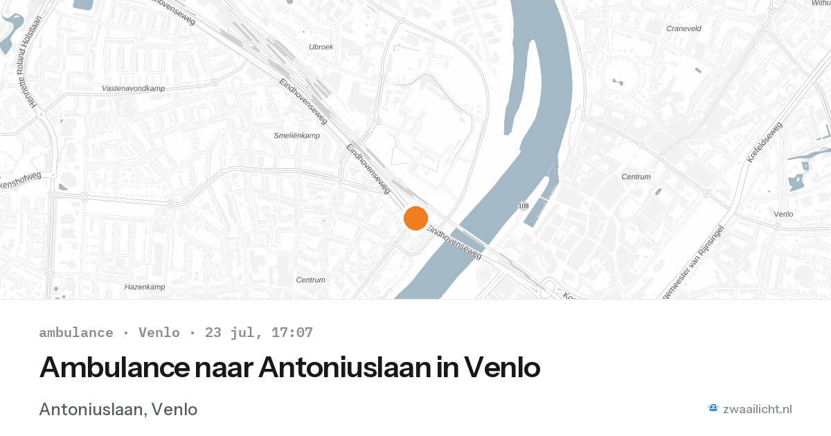 Ambulance naar Antoniuslaan in Venlo — 23 jul 2026