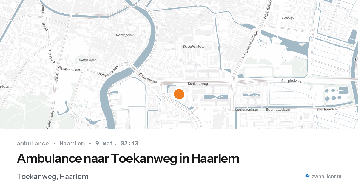 Ambulance naar Toekanweg in Haarlem — 9 mei 2026