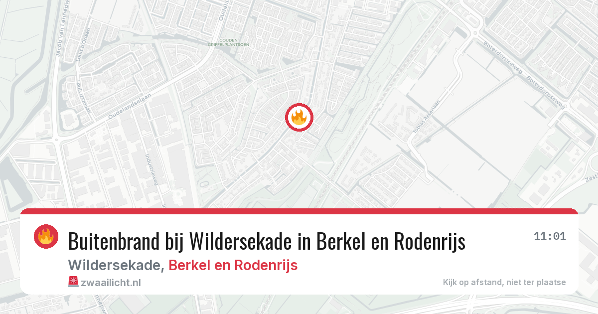 Buitenbrand bij Wildersekade in Berkel en Rodenrijs — 27 jun 2026