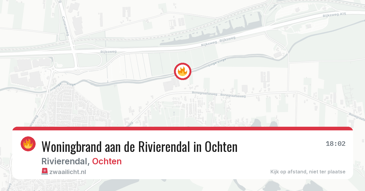 Woningbrand aan de Rivierendal in Ochten — 12 aug 2026