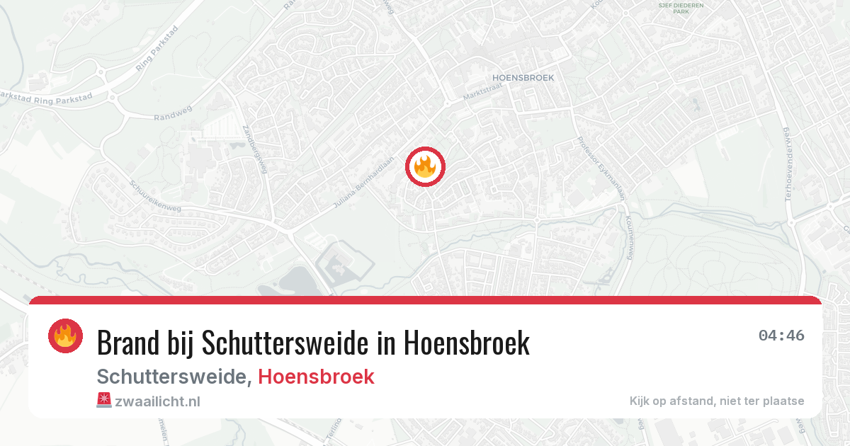 Brand bij Schuttersweide in Hoensbroek — 4 jul 2026
