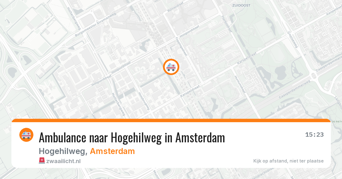 Ambulance naar Hogehilweg in Amsterdam — 22 mei 2026