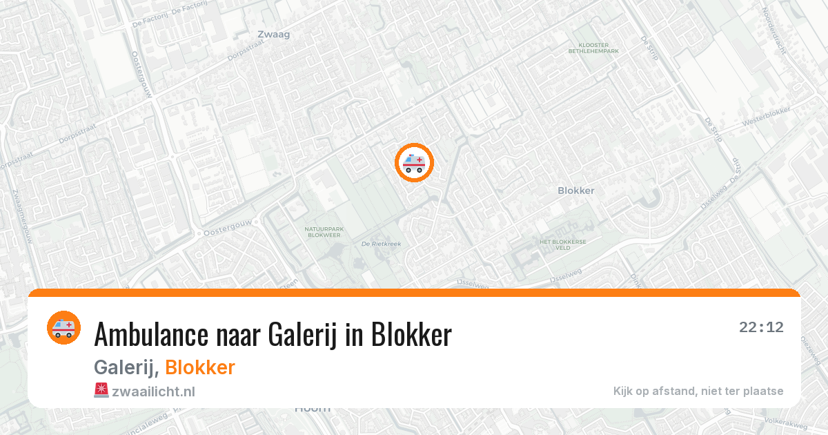 Ambulance naar Galerij in Blokker — 13 jun 2026