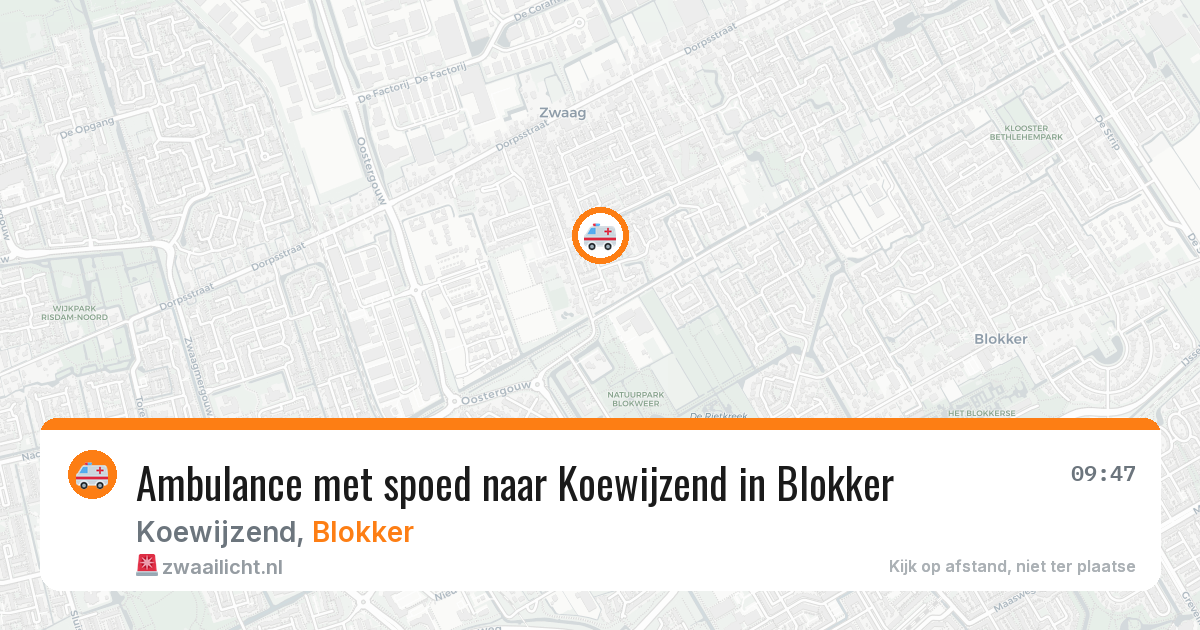 Ambulance met spoed naar Koewijzend in Blokker — 26 apr 2026