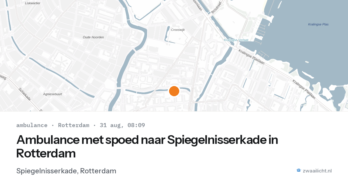 Ambulance met spoed naar Spiegelnisserkade in Rotterdam — 31 aug 2026