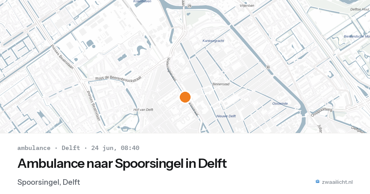 Ambulance naar Spoorsingel in Delft — 24 jun 2026