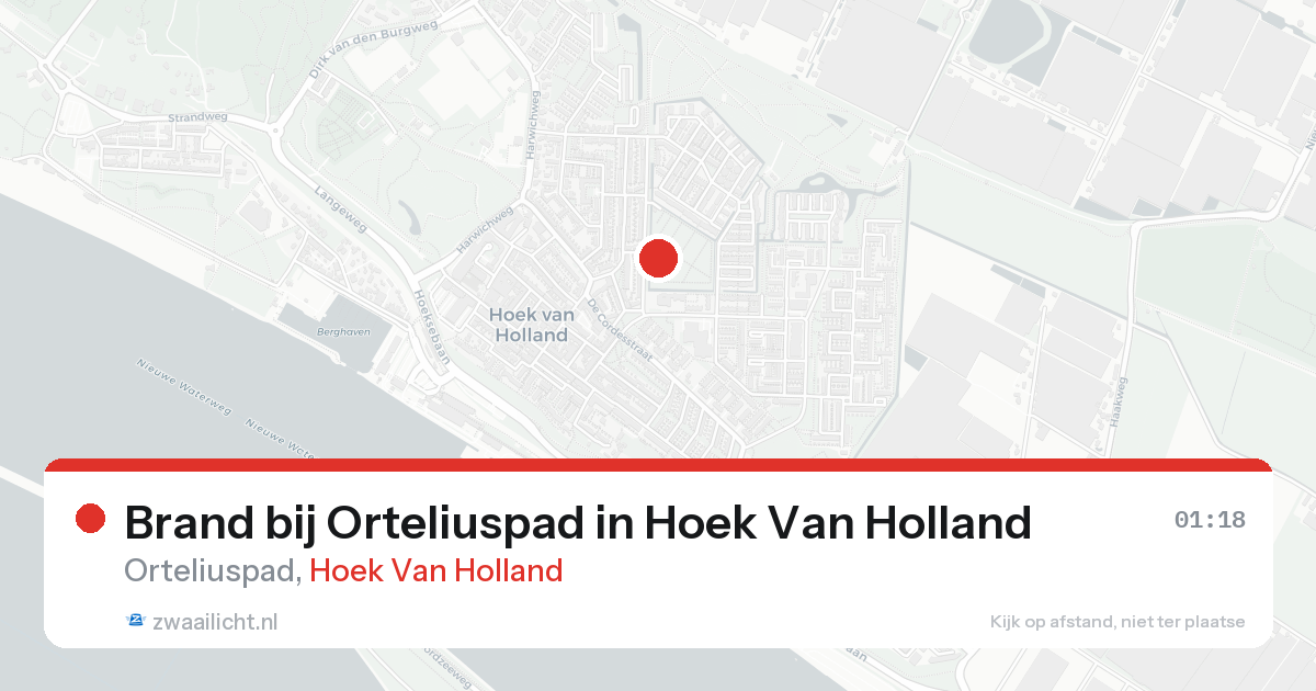 Brand bij Orteliuspad in Hoek Van Holland — 24 aug 2026