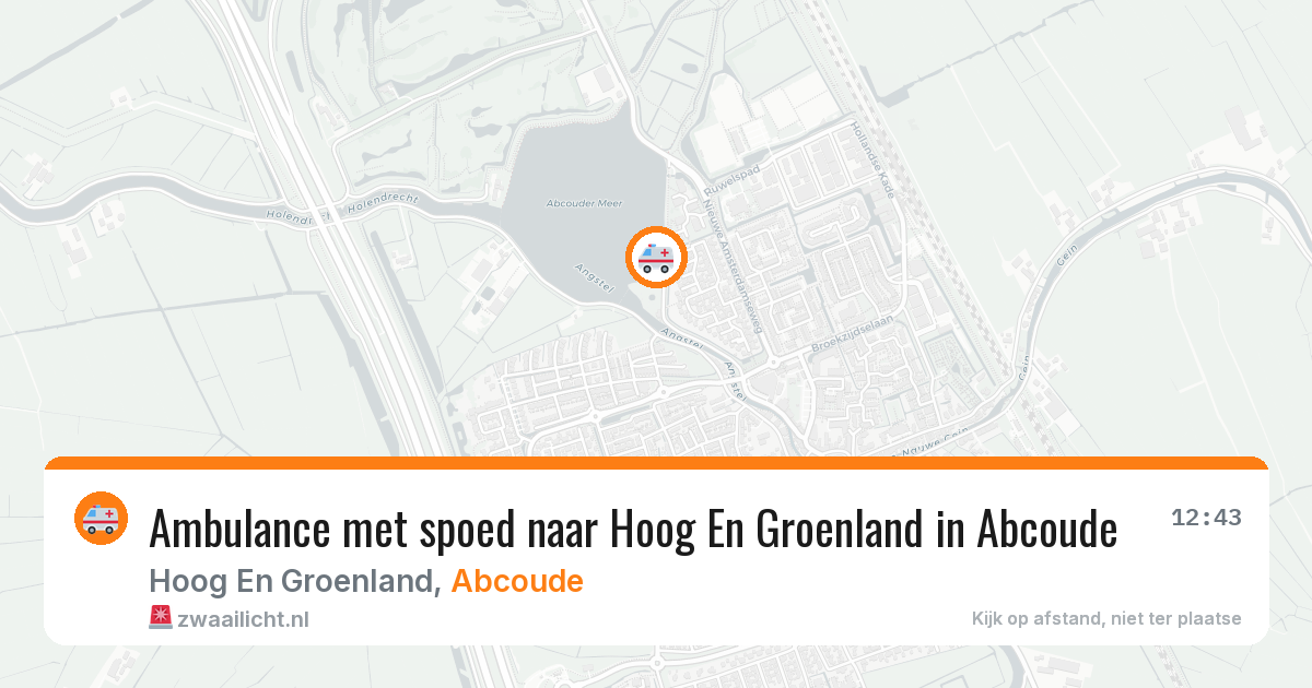 Ambulance met spoed naar Hoog En Groenland in Abcoude — 6 apr 2026