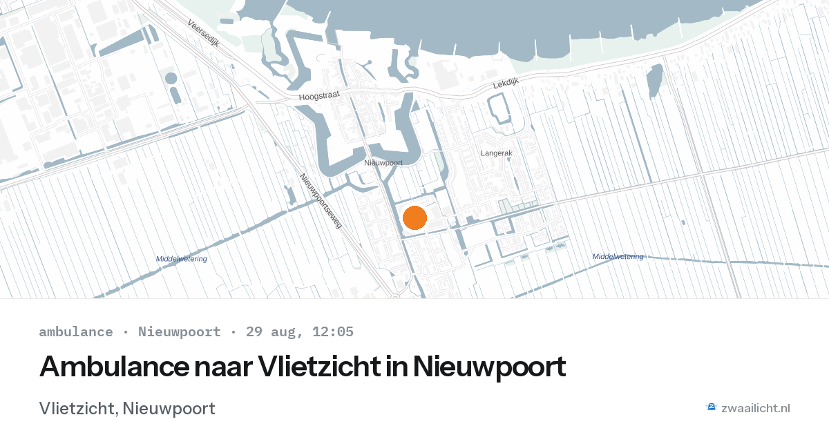 Ambulance naar Vlietzicht in Nieuwpoort — 29 aug 2026