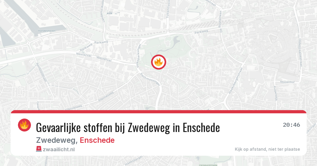 Gevaarlijke stoffen bij Zwedeweg in Enschede — 2 apr 2026