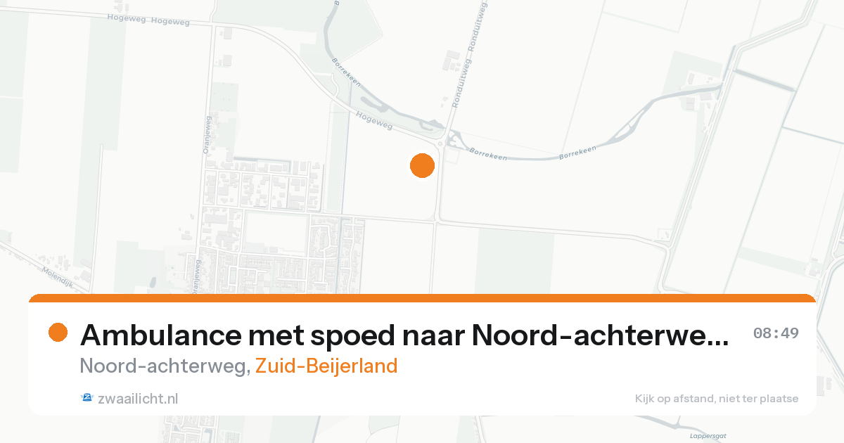 Ambulance met spoed naar Noord-achterweg in Zuid-Beijerland — 17 aug 2026