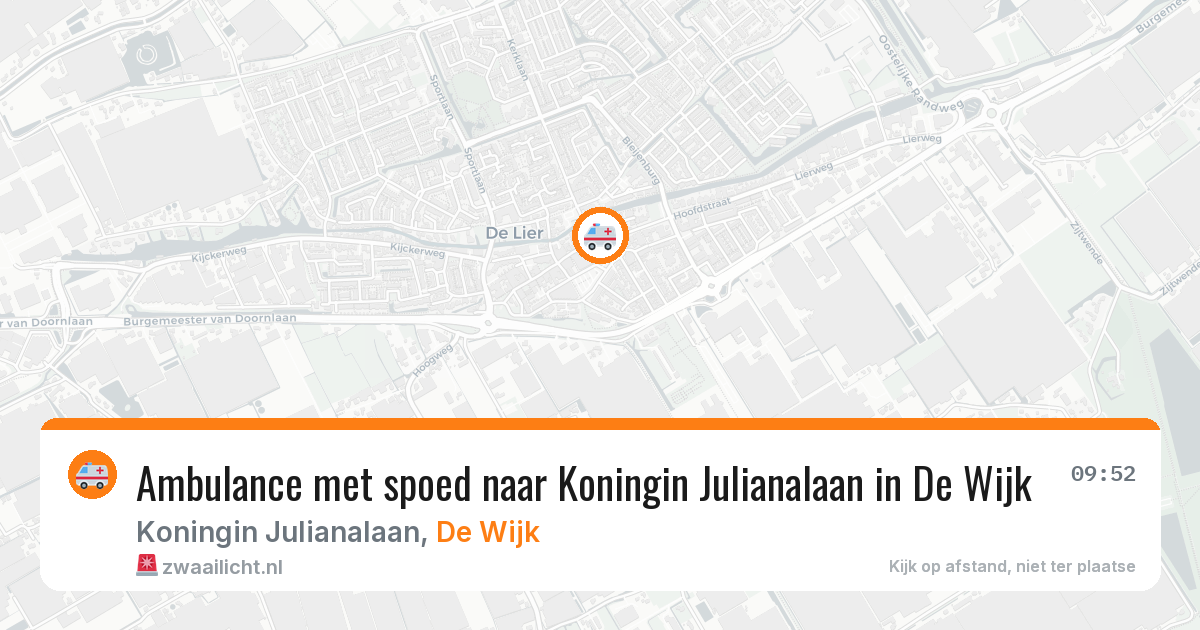 Ambulance met spoed naar Koningin Julianalaan in De Wijk — 10 aug 2026