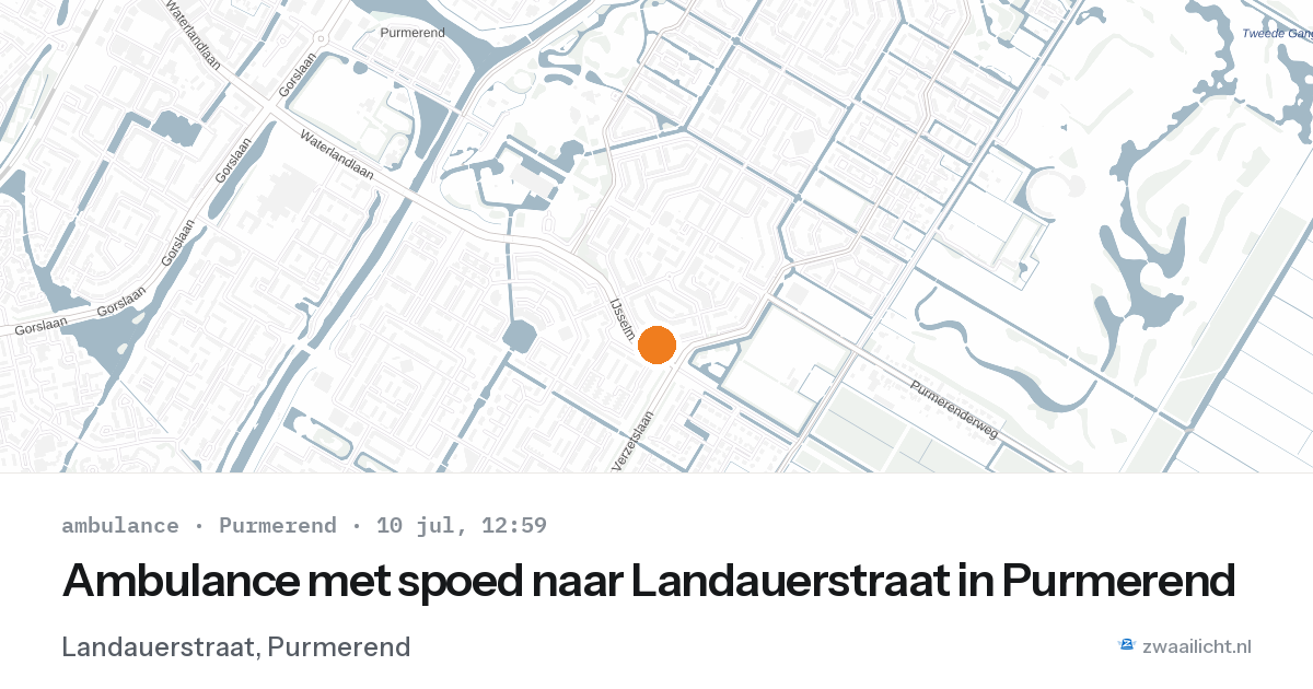 Ambulance met spoed naar Landauerstraat in Purmerend — 10 jul 2026