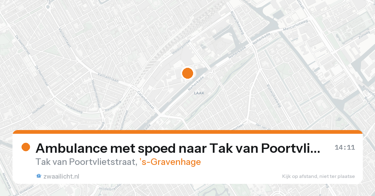 Ambulance met spoed naar Tak van Poortvlietstraat in 's-Gravenhage — 25 aug 2026