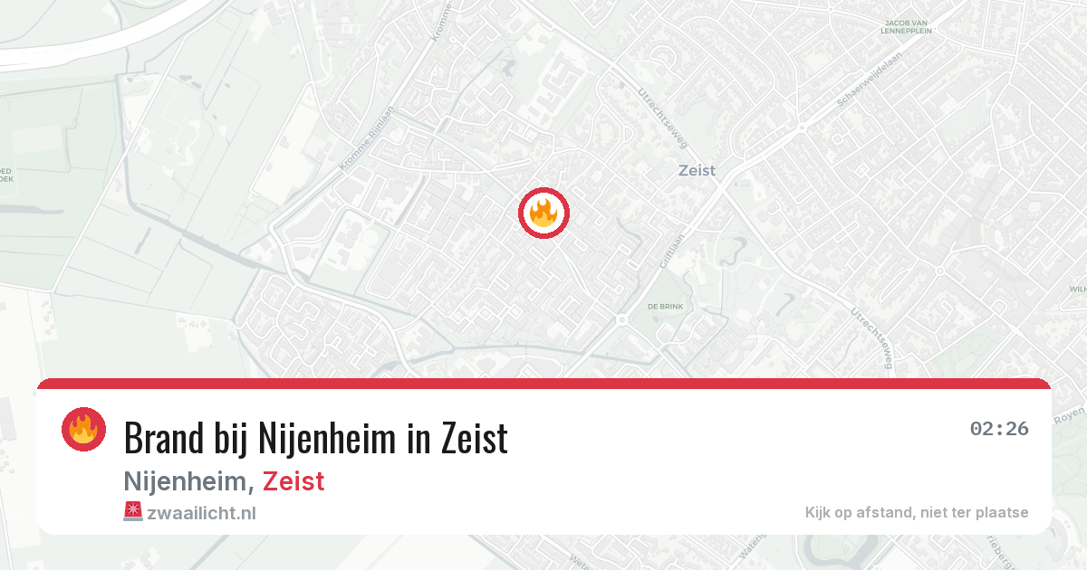 Brand bij Nijenheim in Zeist — 6 jul 2026