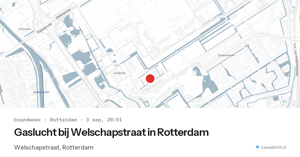 Gaslucht bij Welschapstraat in Rotterdam — 3 sep 2026