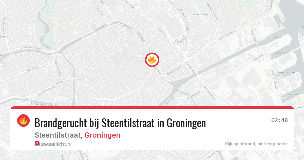 Brandgerucht bij Steentilstraat in Groningen — 27 jun 2026