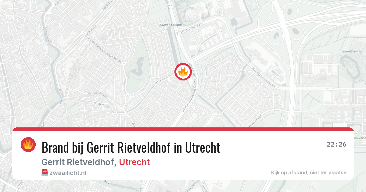 Brand bij Gerrit Rietveldhof in Utrecht — 25 jul 2026