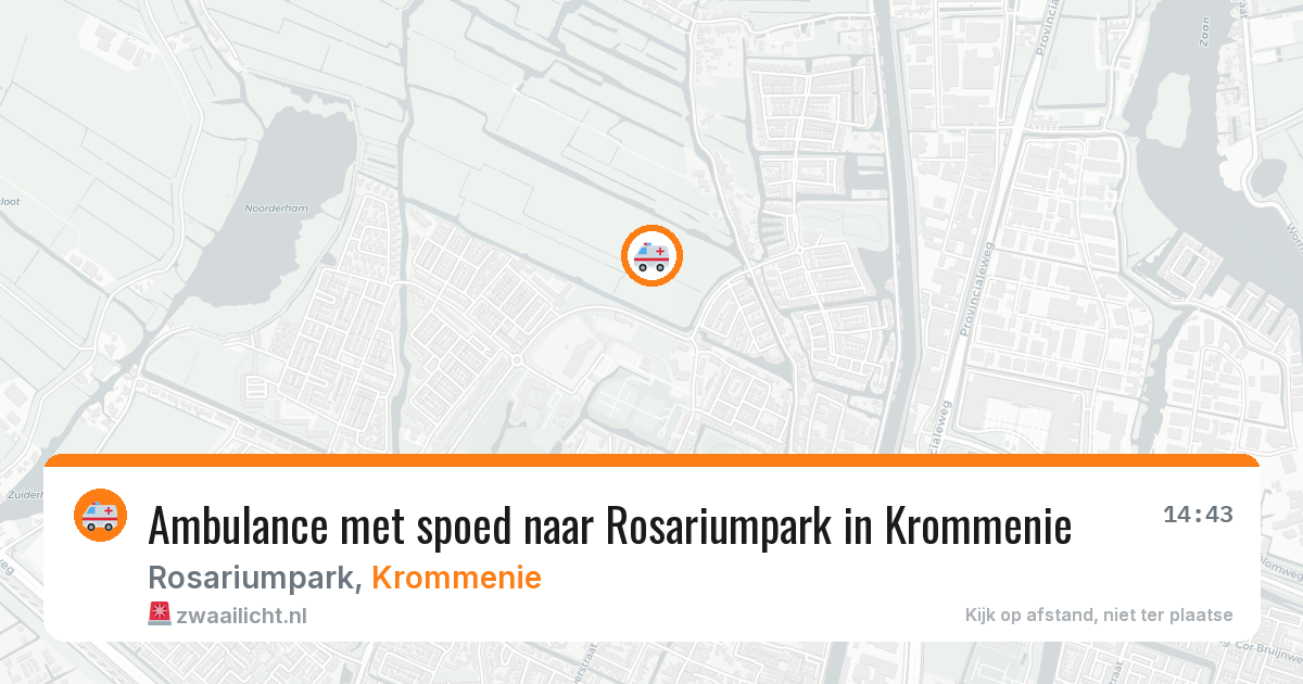 Ambulance met spoed naar Rosariumpark in Krommenie — 26 jun 2026