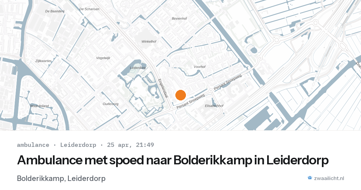 Ambulance met spoed naar Bolderikkamp in Leiderdorp — 25 apr 2026