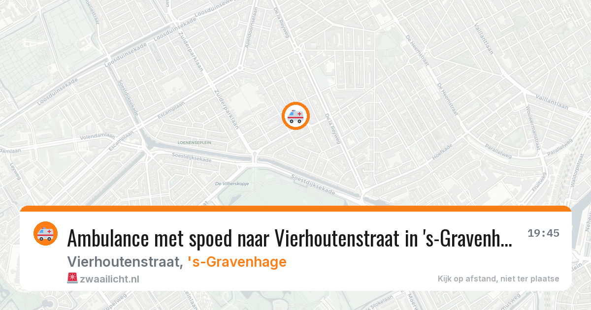 Ambulance met spoed naar Vierhoutenstraat in 's-Gravenhage — 6 aug 2026