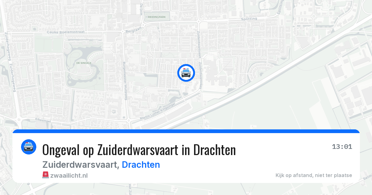 Ongeval op Zuiderdwarsvaart in Drachten — 18 apr 2026