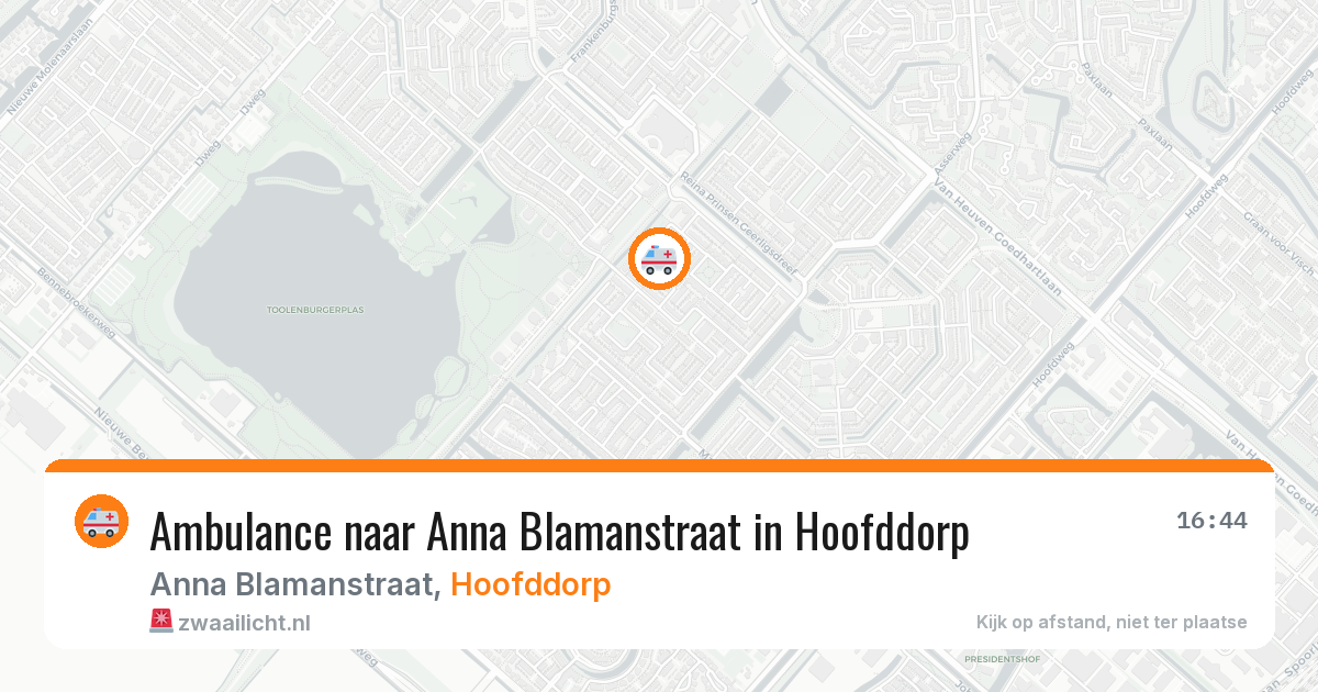 Ambulance naar Anna Blamanstraat in Hoofddorp — 10 aug 2026