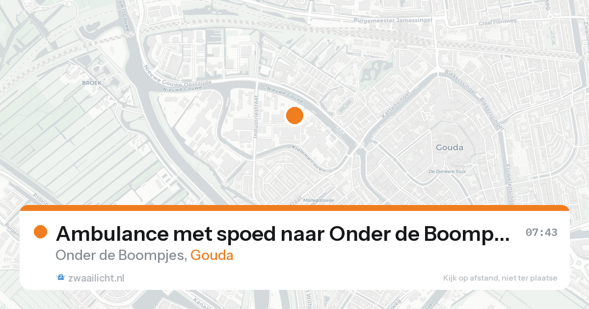 Ambulance met spoed naar Onder de Boompjes in Gouda — 25 aug 2026