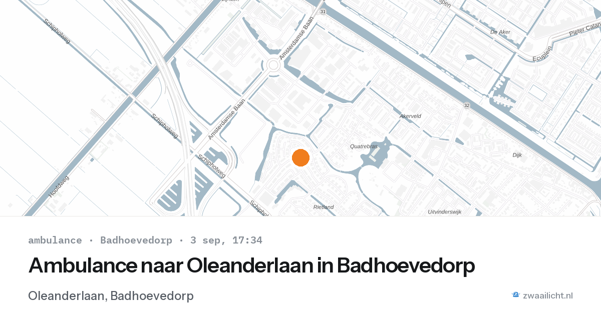 Ambulance naar Oleanderlaan in Badhoevedorp — 3 sep 2026