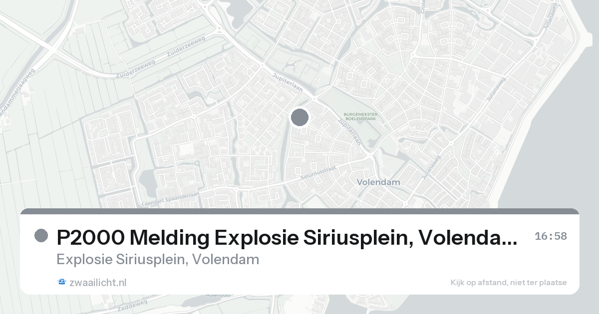 P2000 Melding Explosie Siriusplein, Volendam — 7 feb 2026