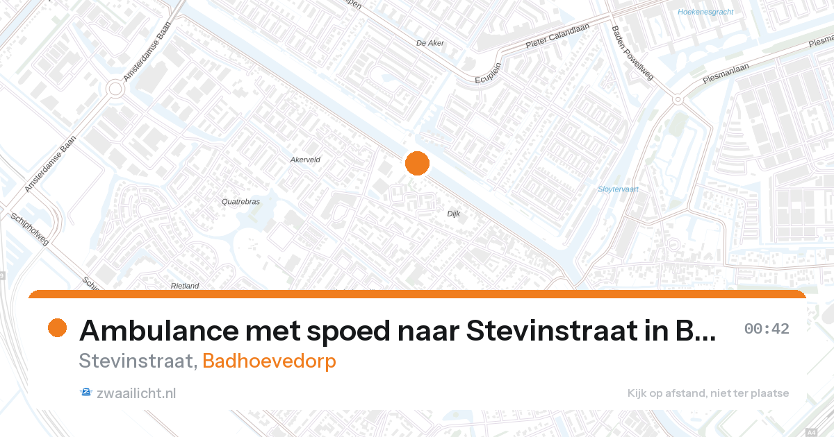 Ambulance met spoed naar Stevinstraat in Badhoevedorp — 11 jun 2026