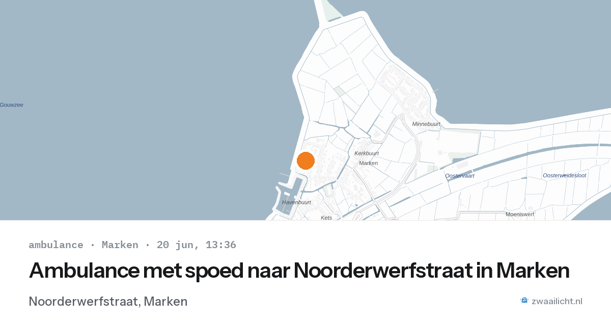 Ambulance met spoed naar Noorderwerfstraat in Marken — 20 jun 2026