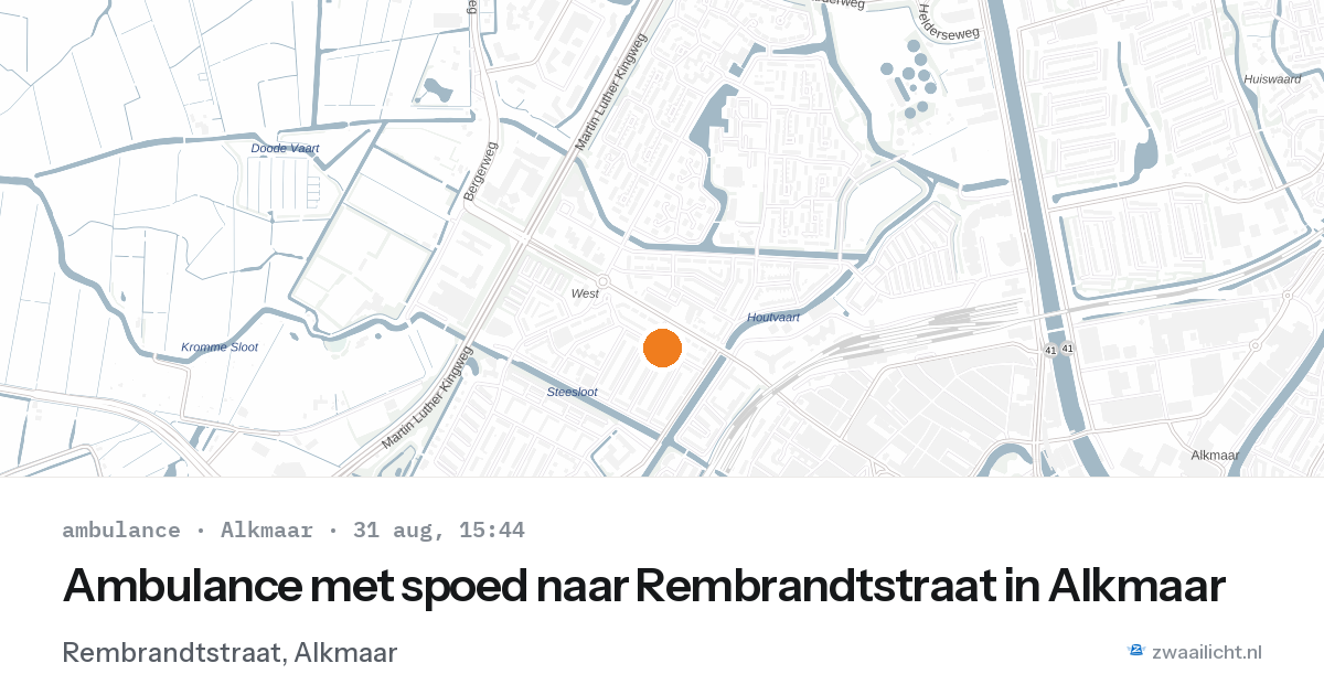Ambulance met spoed naar Rembrandtstraat in Alkmaar — 31 aug 2026