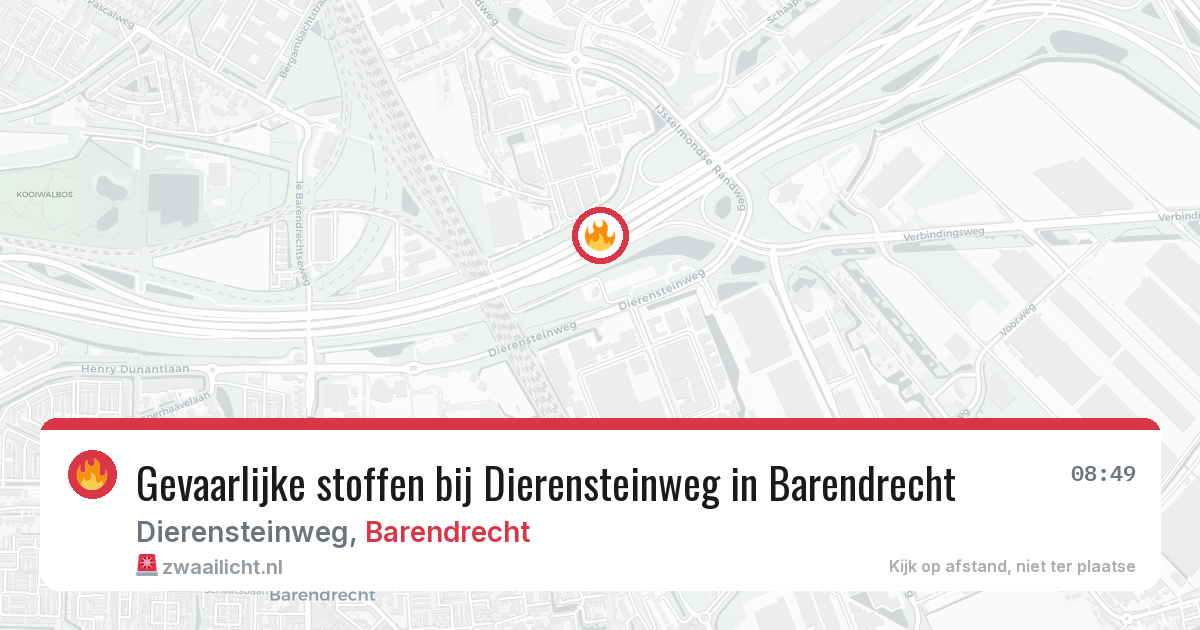 Gevaarlijke stoffen bij Dierensteinweg in Barendrecht — 25 mrt 2026