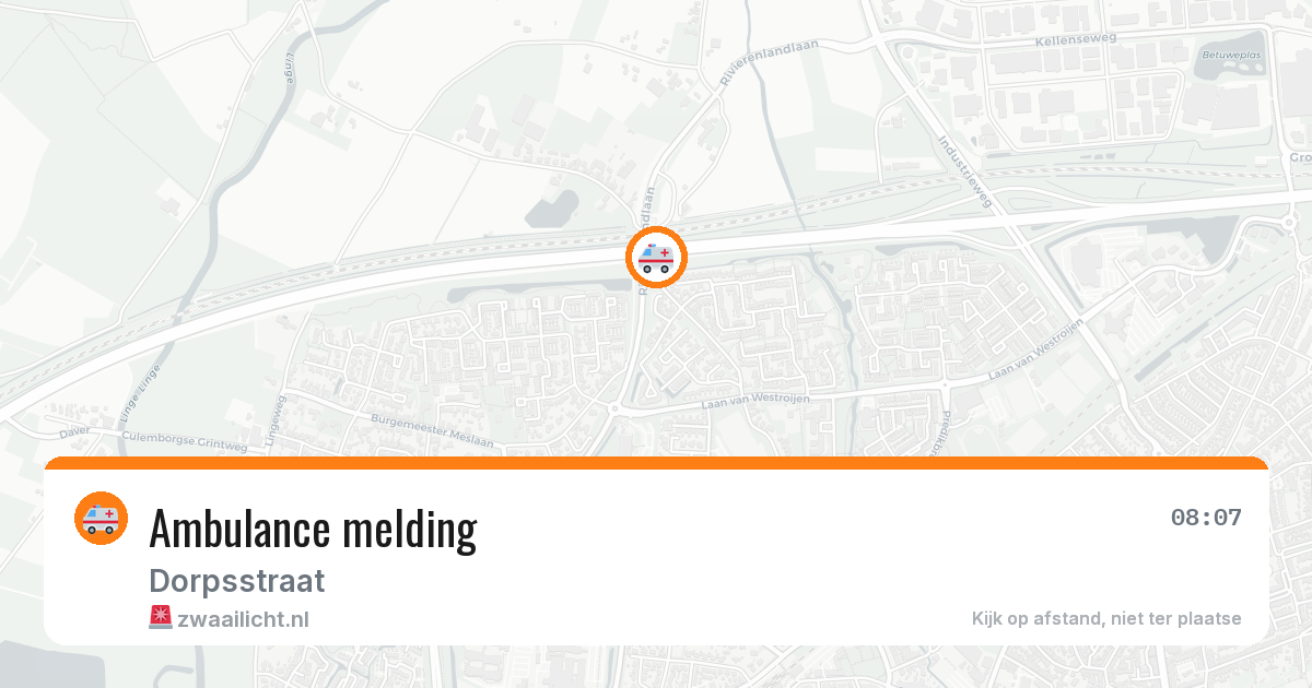 Ambulance naar Dorpsstraat in 4711NJ — 15 mei 2026