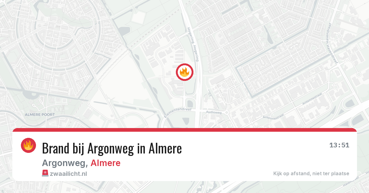 Brand bij Argonweg in Almere — 14 mei 2026