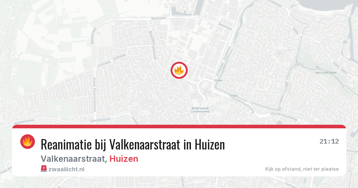 Reanimatie bij Valkenaarstraat in Huizen — 25 mrt 2026